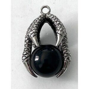 Dragon Claw Pendant Black Sphere Orb Gothic Style Unisex Jewelry Approx. 1.25 In
